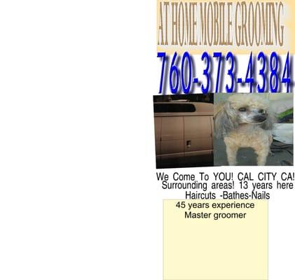 At Home Mobile Grooming for 93505 California City-N Edwards and Lancaster California