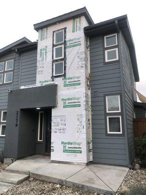 Good example of James Hardie Board wrapping