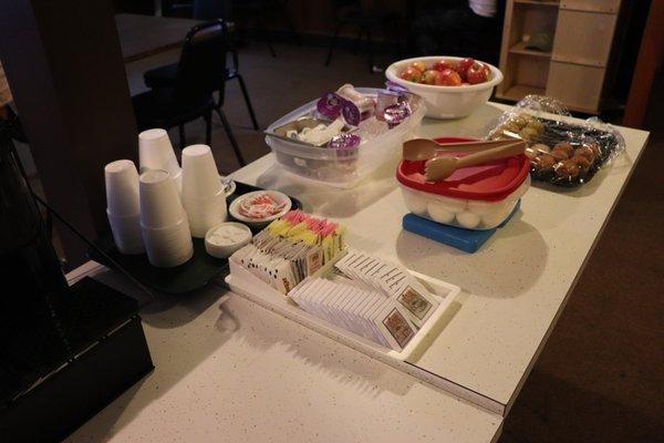 Breakfast- Tea's, Fruits, and Hard Boiled Eggs