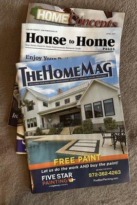 Patio Enclosures advertises in all of the home magazines- each one has a different phone number!