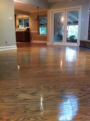 Engineered wood flooring refinished in Austin