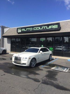 Pearl White Wrapped Rolls Royce Ghost