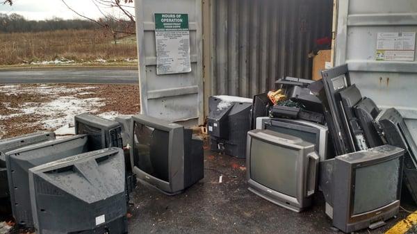 So many tube TVs.