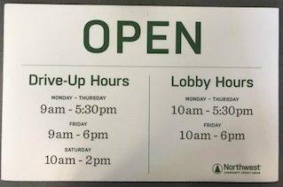 Grants Pass branch lobby and drive-thru hours.