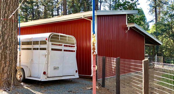 The utility barn from the rear.