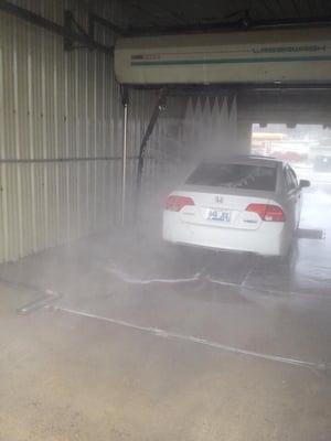 The Car Wash has undercarriage, thick layer of soap, rinse, wax and a Blow-Dry!