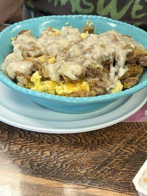 Chicken fried steak bowl