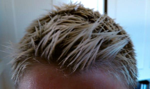 Adrians cut, after I bleached it myself...