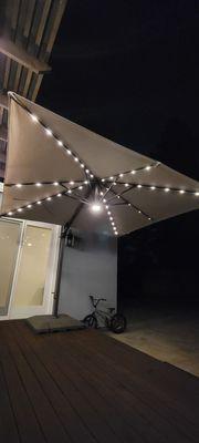 10 x 10 LED cantilever umbrella.