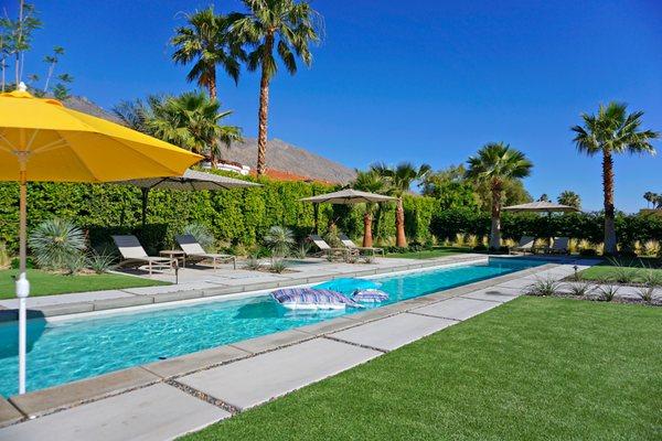 A recent front and back yard update to a Palm Springs home.