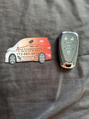 Business card, key fob