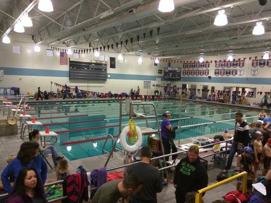 TTSC swim meet before warm-ups. The bleachers fill up fast...