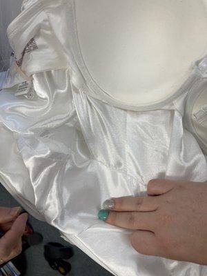 A hole inside the dress