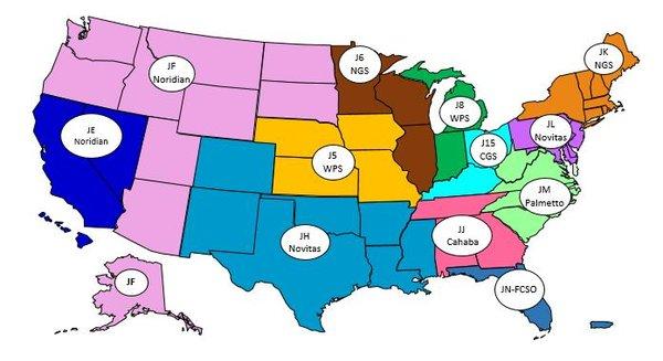 Map of areas we bill- United States