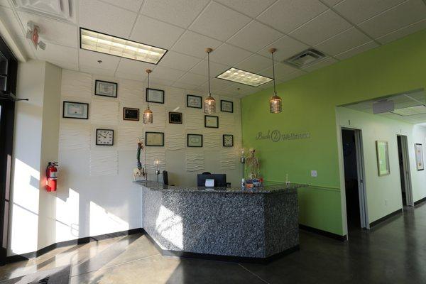 Front Office - This is the main room of our clinic with our office desk on one side and the waiting room to the other side.