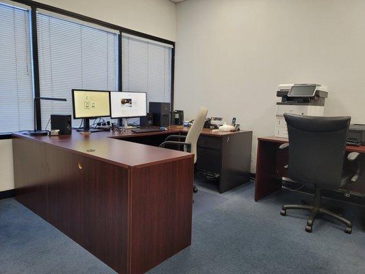 Inside our office at CJ Tax Service, give us a call today!