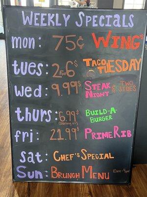 Weekday specials