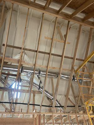 2 inch closed cell Spray Foam in a residential house with a metal roof