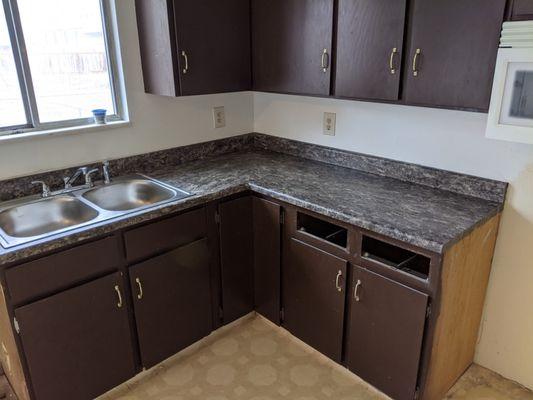 Replaced damaged countertop in duplex