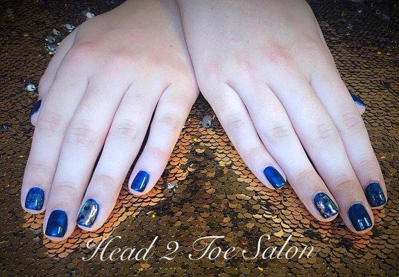 Shellac Manicure with Nail Art