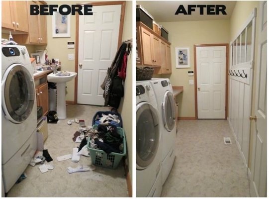 Before & after laundry room cleaning