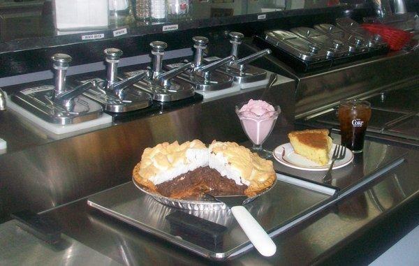 We serve homemade pies, and Blue Bell ice cream.