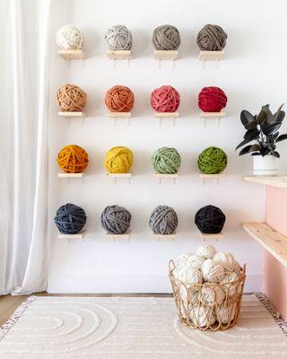 We have a range of our own super chunky yarns made from natural & recycled fibers