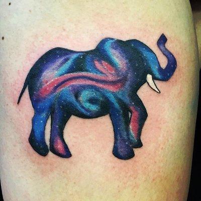 Elephant tattoo by Tina