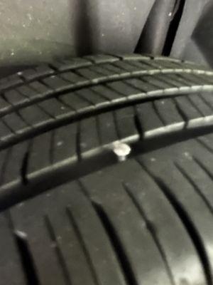 Screw in tire that didn't get taken out and patched after paying to have them do it.