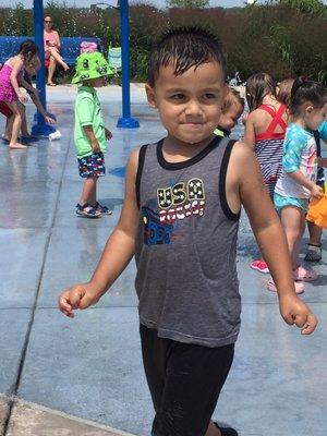 This was the funnest place for him. Loved the water and the park right next door to each other.