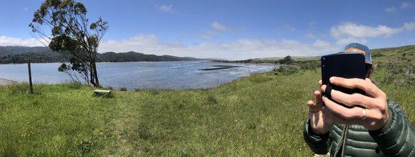 Shooting the oyster beds  panorama with Wes A