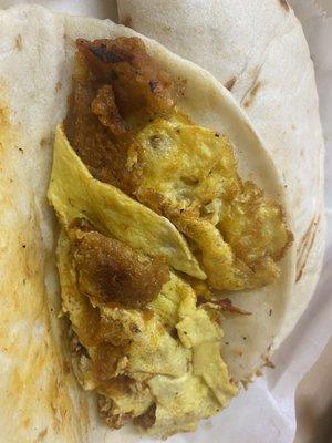 Chicharron and Egg Breakfast Taco