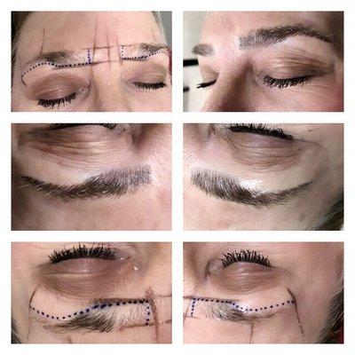 Sculpting Microblading, created fuller and darker eyebrows