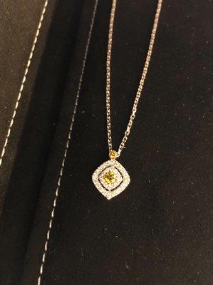 Yellow diamond pendant. So beautiful!