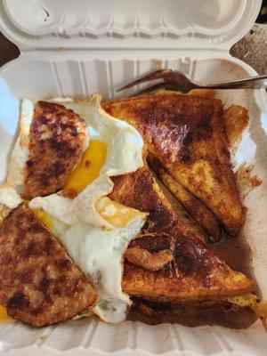 My cinnamon loaded French toast!