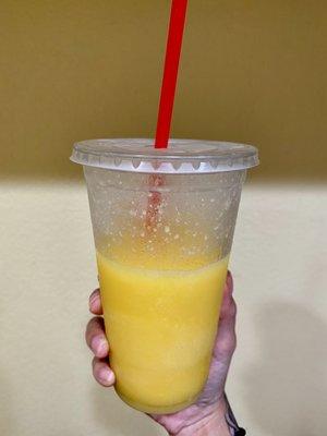 Mango smoothie. Pretty good, I forgot to take a picture first lol