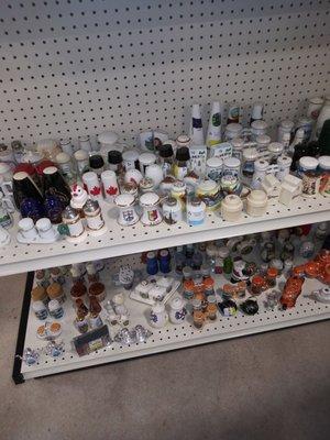 Tons of matching salt and pepper shakers, more so than other area thrifts.