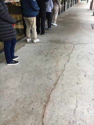 Long line this morning! You'd think they'd open at 7!