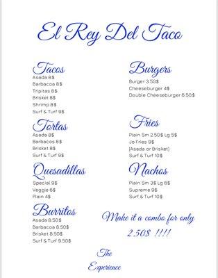 Our Menu