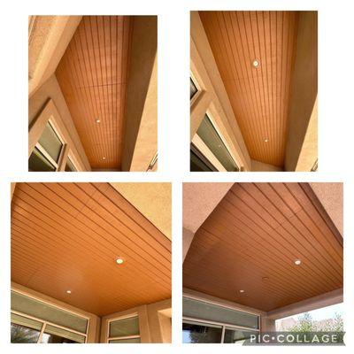 Completed wood ceiling