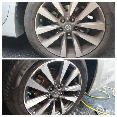 Tire and rim cleaning