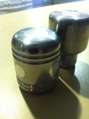 Custom machined shift knobs with mixed metals