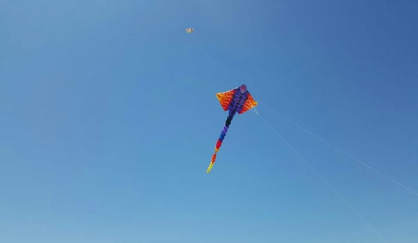 Big kites flying in Oak Bluffs