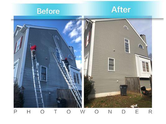 Power washing and fresh paint siding