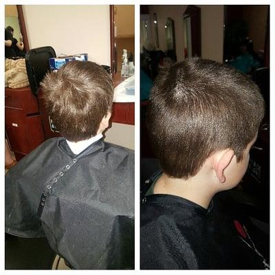 Boy hair cut done by Nooria