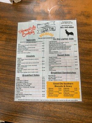 New menu prices 05/08/23