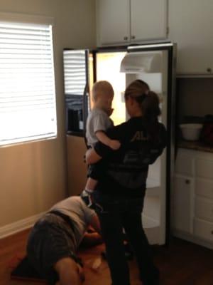 Sebastian making friends with the Crew from Alka Appliances, so awesome!