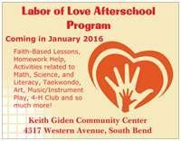 Labor of Afterschool Program is designed with your family in mind. Activities for the family and for children/youth.