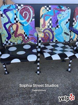 Chairs outside studio