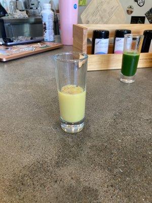 Ginger and Meyer lemon shot